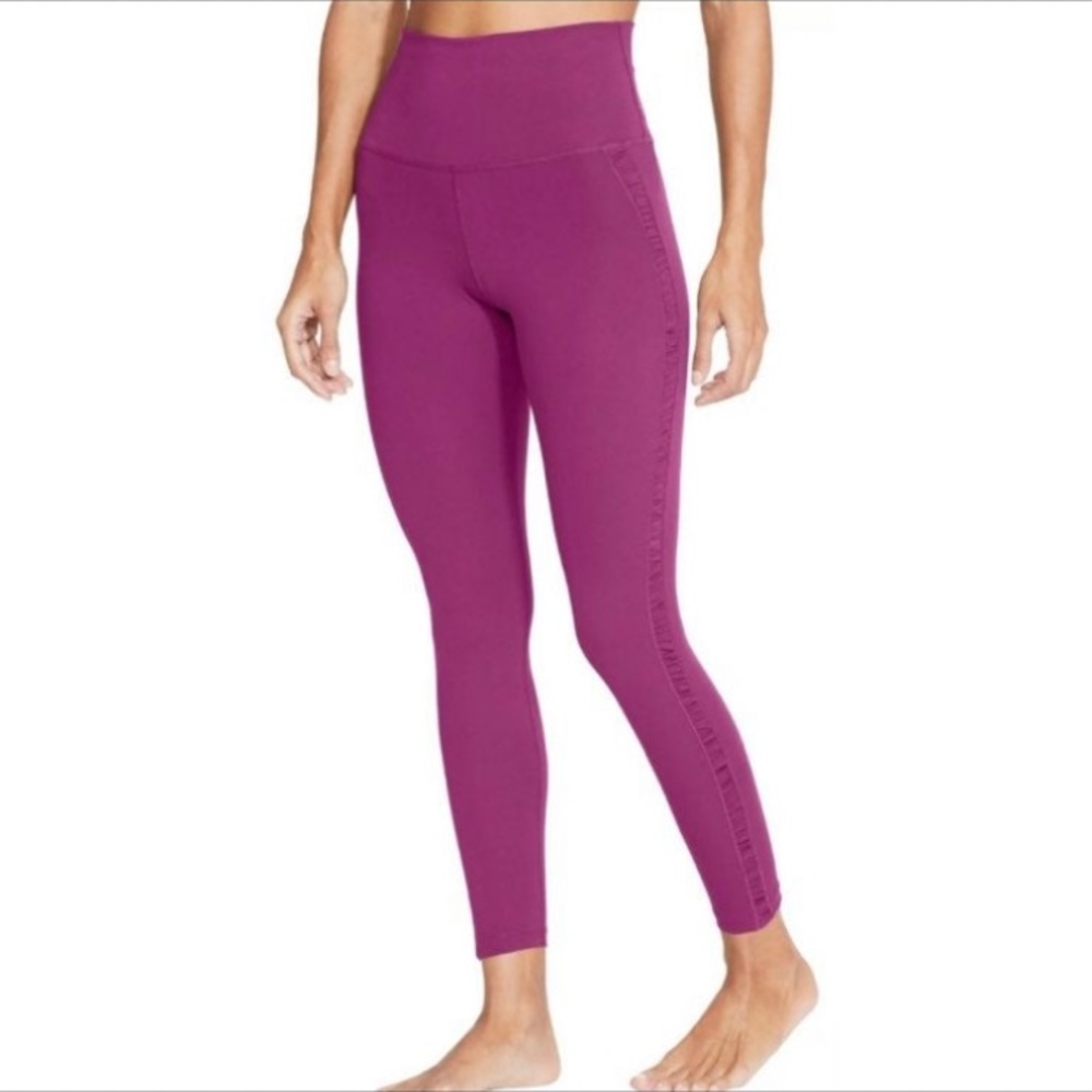 Nike high waisted leggings ruched pink purple medium